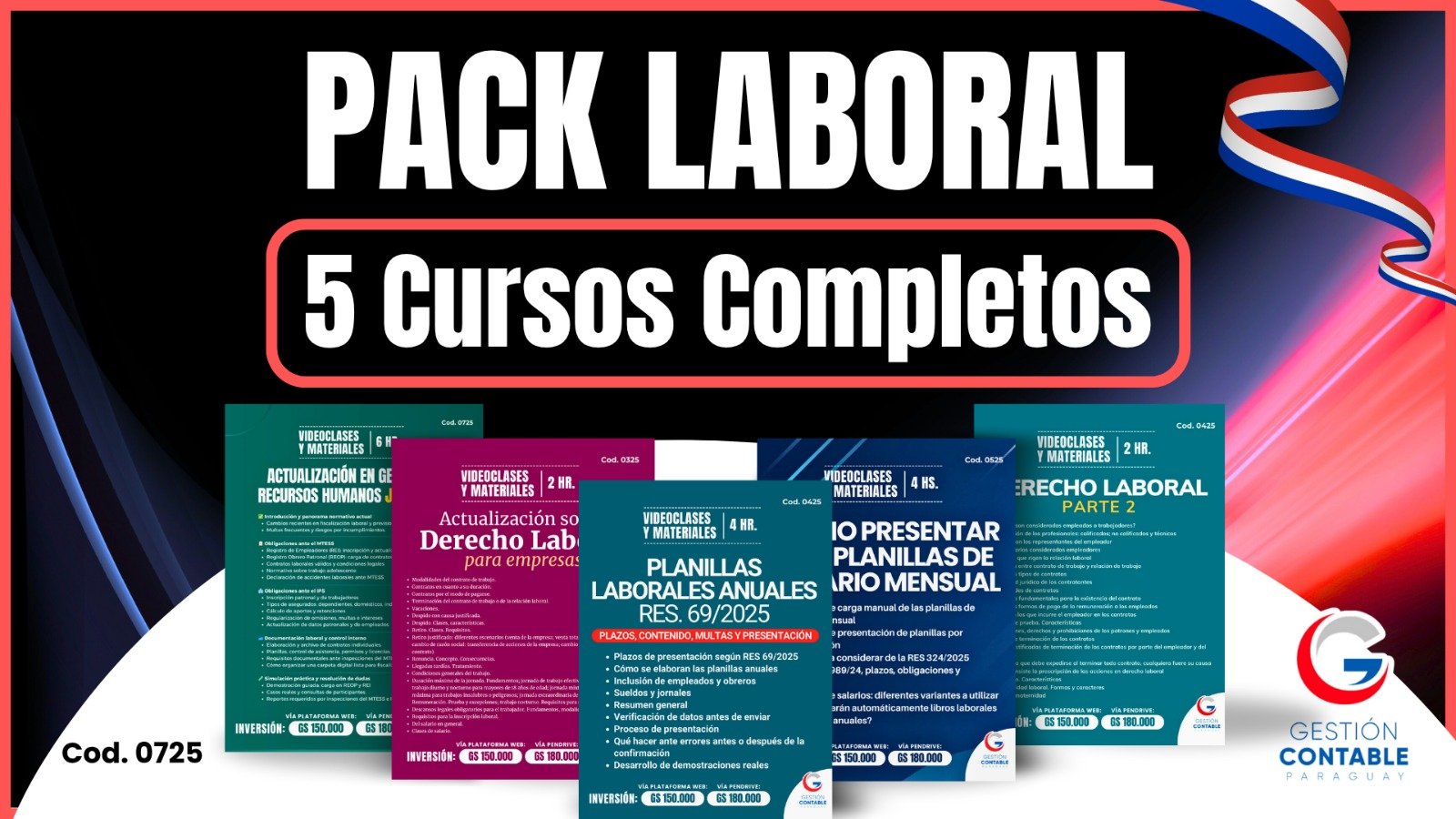 0725 PACK LABORAL 5 MATERIALES DE ESTUDIO