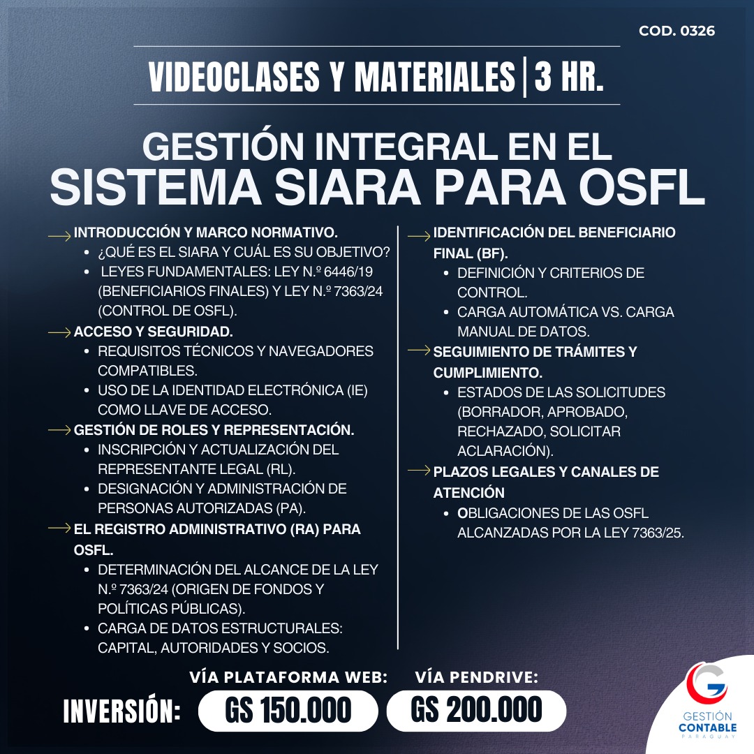 𝗚𝗲𝘀𝘁𝗶𝗼́𝗻 𝗜𝗻𝘁𝗲𝗴𝗿𝗮𝗹 𝗲𝗻 𝗲𝗹 𝗦𝗶𝘀𝘁𝗲𝗺𝗮 𝗦𝗜𝗔𝗥𝗔 𝗲𝘅𝗰𝗹𝘂𝘀𝗶𝘃𝗼 𝗽𝗮𝗿𝗮 𝗹𝗮𝘀 𝐎𝐒𝐅𝐋     3️⃣𝐇𝐒 𝐃𝐄 𝐕𝐈𝐃𝐄𝐎 𝐂𝐋𝐀𝐒𝐄𝐒 & 𝐌𝐀𝐓𝐄𝐑𝐈𝐀𝐋𝐄𝐒 