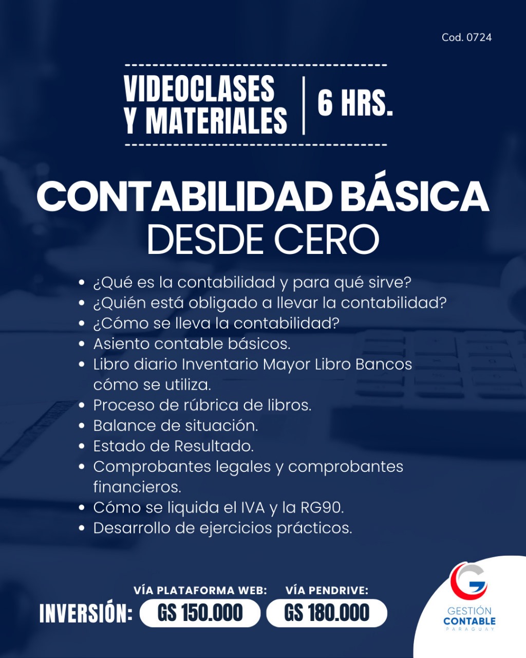 𝐕𝐈𝐃𝐄𝐎 𝐂𝐋𝐀𝐒𝐄𝐒 & 𝐌𝐀𝐓𝐄𝐑𝐈𝐀𝐋𝐄𝐒  6️⃣ horas  𝐂𝐎𝐍𝐓𝐀𝐁𝐈𝐋𝐈𝐃𝐀𝐃 𝐁𝐀́𝐒𝐈𝐂𝐀 𝐃𝐄𝐒𝐃𝐄 𝐂𝐄𝐑𝐎 🌐