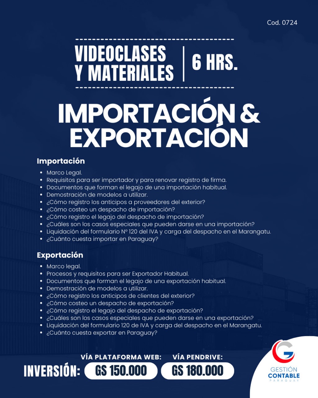 𝐕𝐈𝐃𝐄𝐎 𝐂𝐋𝐀𝐒𝐄𝐒 & 𝐌𝐀𝐓𝐄𝐑𝐈𝐀𝐋𝐄𝐒  6️⃣ horas    𝐈𝐌𝐏𝐎𝐑𝐓𝐀𝐂𝐈𝐎́𝐍 & 𝐄𝐗𝐏𝐎𝐑𝐓𝐀𝐂𝐈𝐎́𝐍 