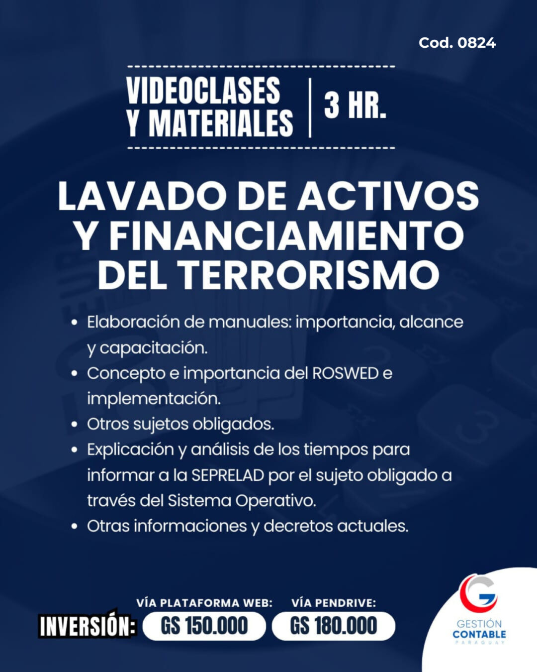 𝐕𝐈𝐃𝐄𝐎 𝐂𝐋𝐀𝐒𝐄𝐒 & 𝐌𝐀𝐓𝐄𝐑𝐈𝐀𝐋𝐄𝐒  3️⃣ horas   𝗟𝗔𝗩𝗔𝗗𝗢 𝗗𝗘 𝗔𝗖𝗧𝗜𝗩𝗢𝗦 𝗬 𝗙𝗜𝗡𝗔𝗡𝗖𝗜𝗔𝗠𝗜𝗘𝗡𝗧𝗢 𝗗𝗘𝗟 𝗧𝗘𝗥𝗥𝗢𝗥𝗜𝗦𝗠𝗢