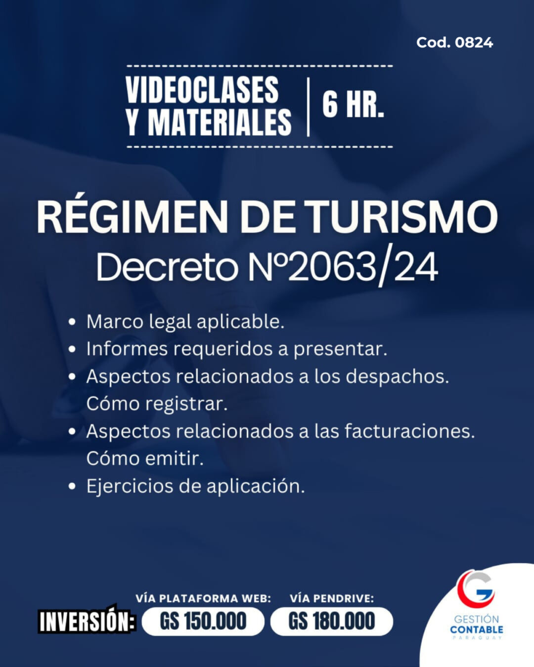 𝐕𝐈𝐃𝐄𝐎 𝐂𝐋𝐀𝐒𝐄𝐒 & 𝐌𝐀𝐓𝐄𝐑𝐈𝐀𝐋𝐄𝐒  6️⃣ horas     𝐑𝐄́𝐆𝐈𝐌𝐄𝐍 𝐃𝐄 𝐓𝐔𝐑𝐈𝐒𝐌𝐎 