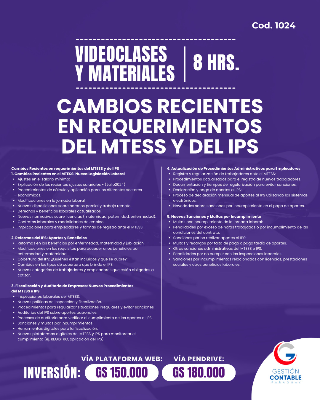 𝐕𝐈𝐃𝐄𝐎 𝐂𝐋𝐀𝐒𝐄𝐒 & 𝐌𝐀𝐓𝐄𝐑𝐈𝐀𝐋𝐄𝐒  8️⃣ horas  𝐂𝐀𝐌𝐁𝐈𝐎𝐒 𝐑𝐄𝐂𝐈𝐄𝐍𝐓𝐄𝐒 𝐄𝐍 𝐑𝐄𝐐𝐔𝐄𝐑𝐈𝐌𝐈𝐄𝐍𝐓𝐎𝐒 𝐌𝐓𝐄𝐒𝐒 𝐲 𝐝𝐞𝐥 𝐈𝐏𝐒