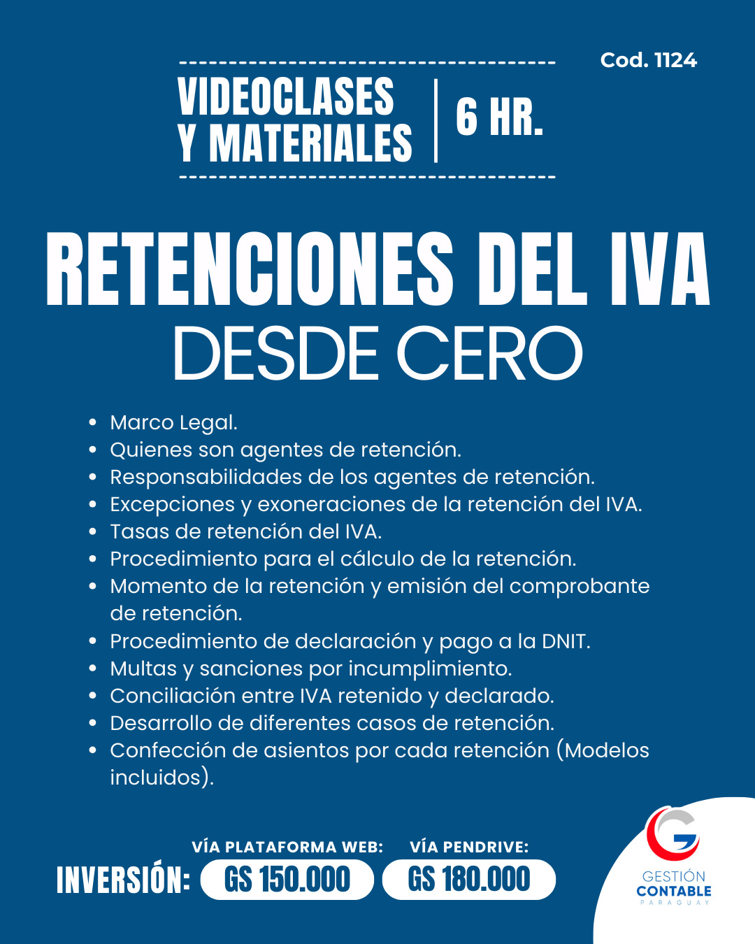 𝐕𝐈𝐃𝐄𝐎 𝐂𝐋𝐀𝐒𝐄𝐒 & 𝐌𝐀𝐓𝐄𝐑𝐈𝐀𝐋𝐄𝐒  6️⃣ horas     𝐑𝐄𝐓𝐄𝐍𝐂𝐈𝐎𝐍𝐄𝐒 𝐃𝐄𝐋 𝐈𝐕𝐀 𝐃𝐄𝐒𝐃𝐄 𝐂𝐄𝐑𝐎