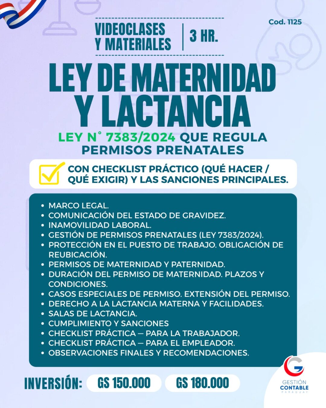 𝐕𝐈𝐃𝐄𝐎 𝐂𝐋𝐀𝐒𝐄𝐒 & 𝐌𝐀𝐓𝐄𝐑𝐈𝐀𝐋𝐄𝐒   3️⃣ 𝐇𝐒    𝐋𝐄𝐘 𝐃𝐄 𝐌𝐀𝐓𝐄𝐑𝐍𝐈𝐃𝐀𝐃 𝐘 𝐋𝐀𝐂𝐓𝐀𝐍𝐂𝐈𝐀 𝐄𝐍 𝐏𝐀𝐑𝐀𝐆𝐔𝐀𝐘  𝐋𝐄𝐘 𝐍° 𝟕𝟑𝟖𝟑/𝟐𝟎𝟐𝟒 𝐐𝐔𝐄 𝐑𝐄𝐆𝐔𝐋𝐀 𝐏𝐄𝐑𝐌𝐈𝐒𝐎𝐒 𝐏𝐑𝐄𝐍𝐀𝐓𝐀𝐋𝐄𝐒 