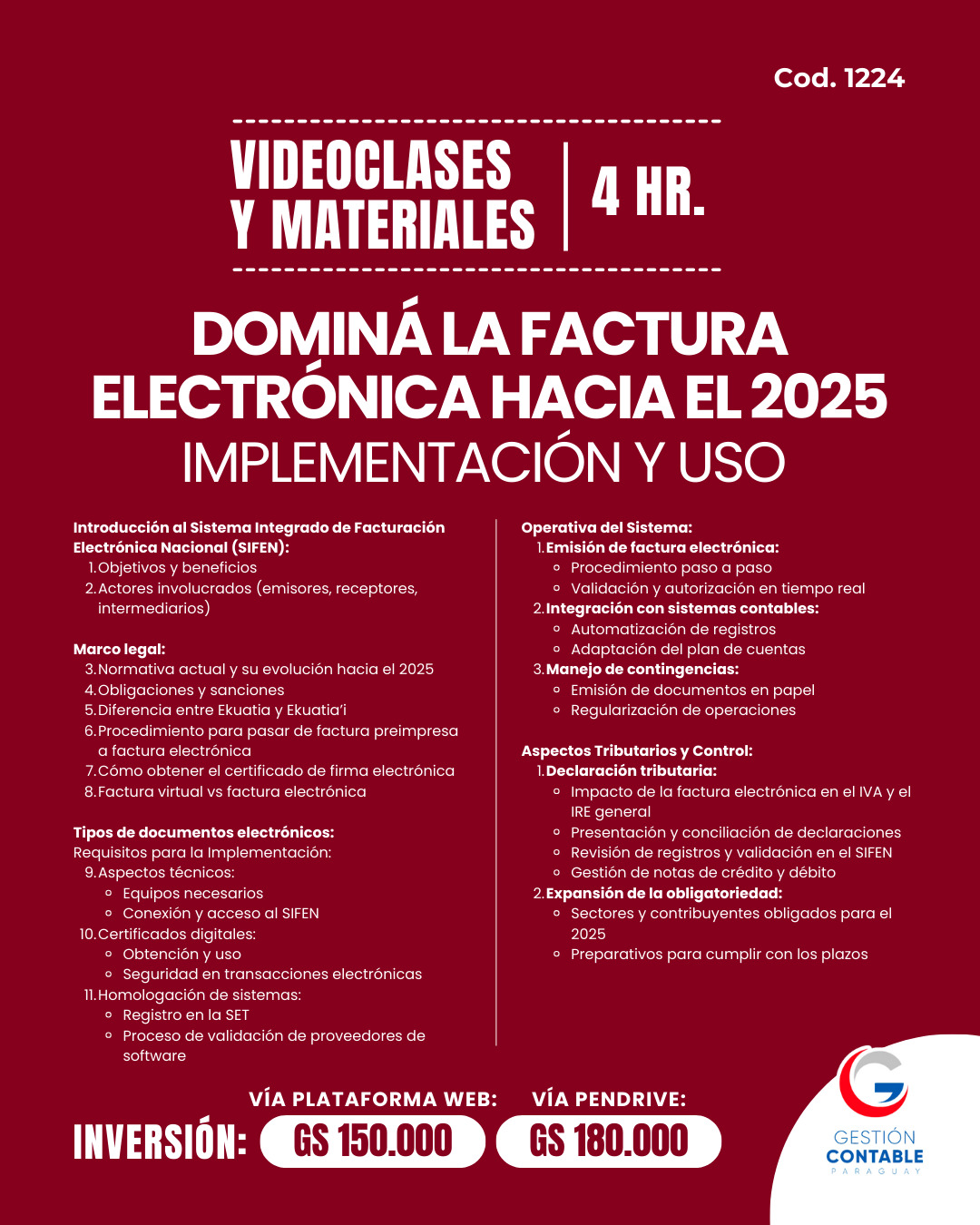 𝐅𝐀𝐂𝐓𝐔𝐑𝐀𝐂𝐈𝐎́𝐍 𝐄𝐋𝐄𝐂𝐓𝐑𝐎́𝐍𝐈𝐂𝐀   𝐕𝐈𝐃𝐄𝐎 𝐂𝐋𝐀𝐒𝐄𝐒 & 𝐌𝐀𝐓𝐄𝐑𝐈𝐀𝐋𝐄𝐒  4️⃣ horas 